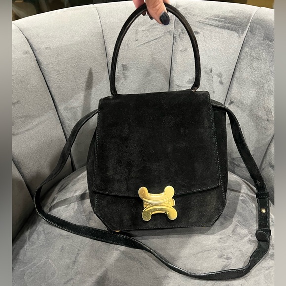 Vintage Celine Triomphe Suede Two-Way bag - Picture 11 of 17